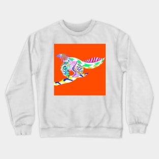 feathered wings in floral aztec design the dinosaur bird fossil vector Crewneck Sweatshirt